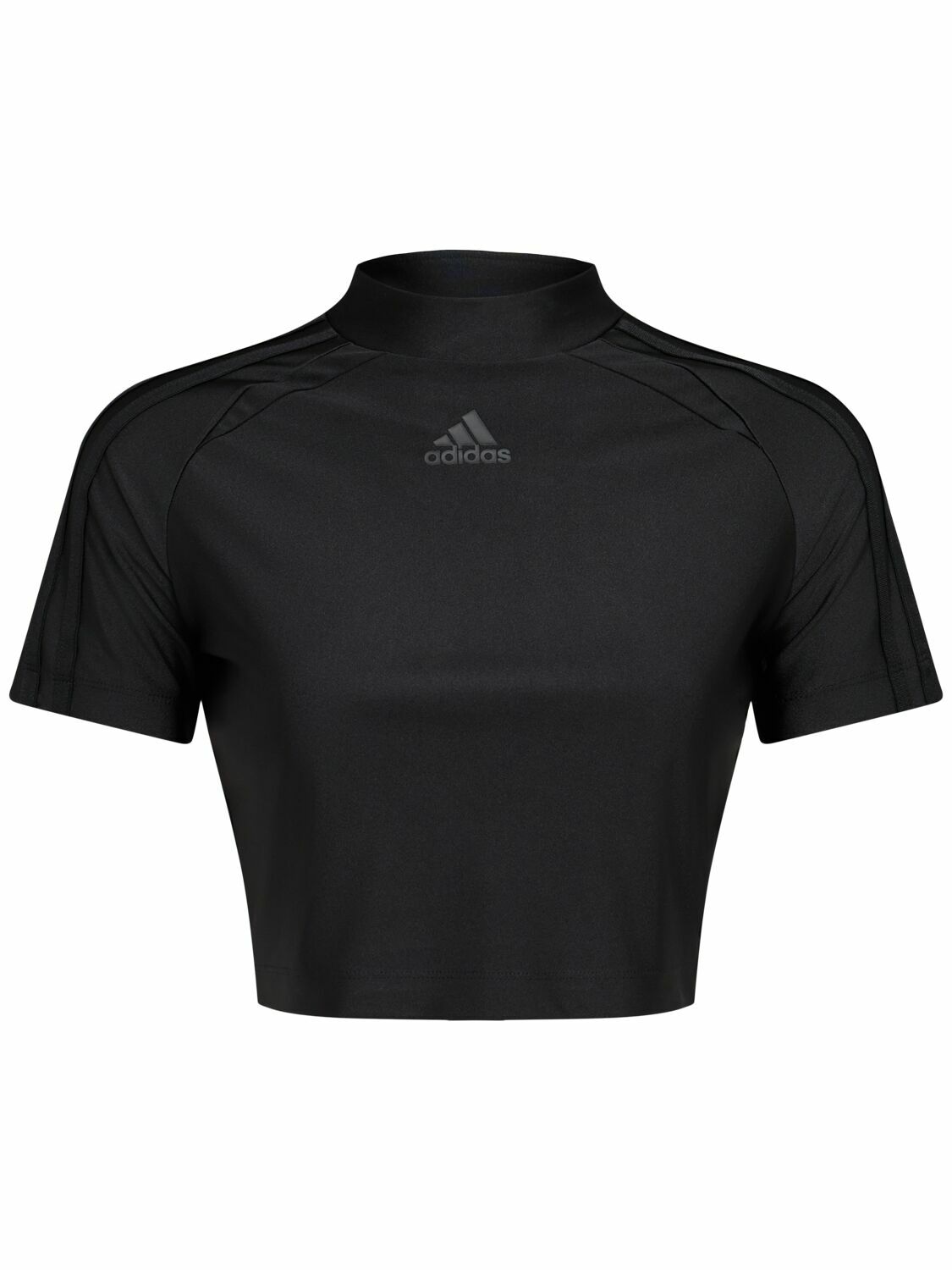☆adidas☆ lip crop tee black adidas Originals Campus 2000 Back Cut Out Rib Tee - Black