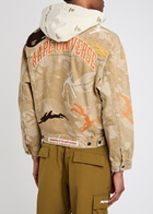 Aape Layered Camouflage Denim Jacket Beige