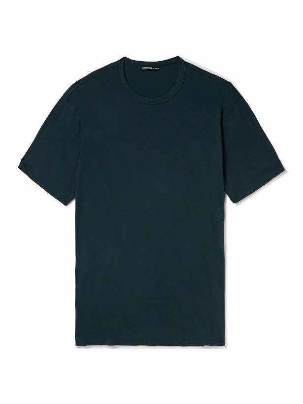 Photo: James Perse - Elevated Lotus Garment-Dyed Cotton-Jersey T-Shirt - Blue