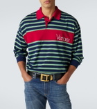 Versace Striped cotton jersey polo shirt