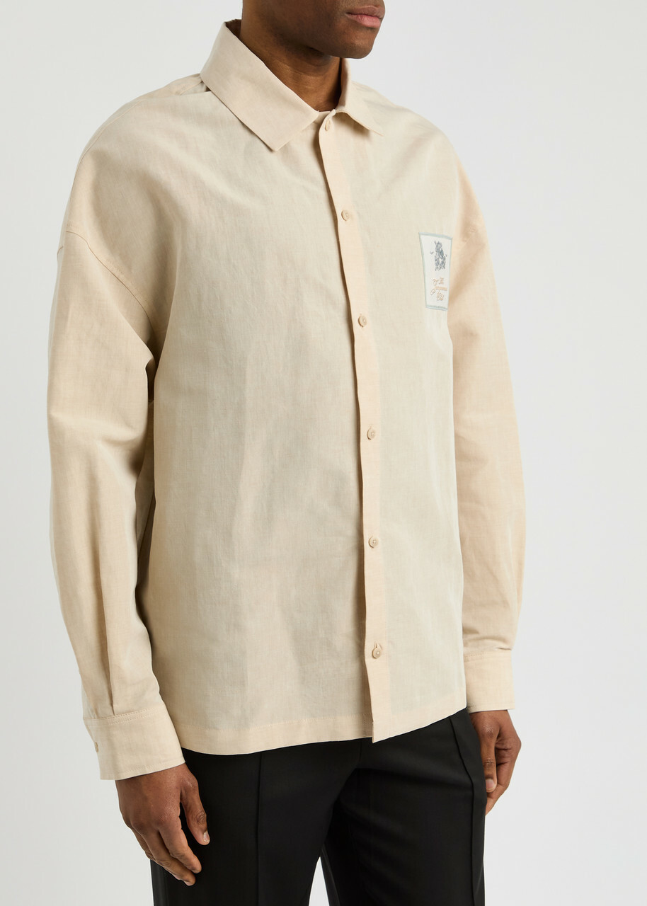 Jacquemus La Chemise Atelier Linen-blend Shirt Off White Jacquemus