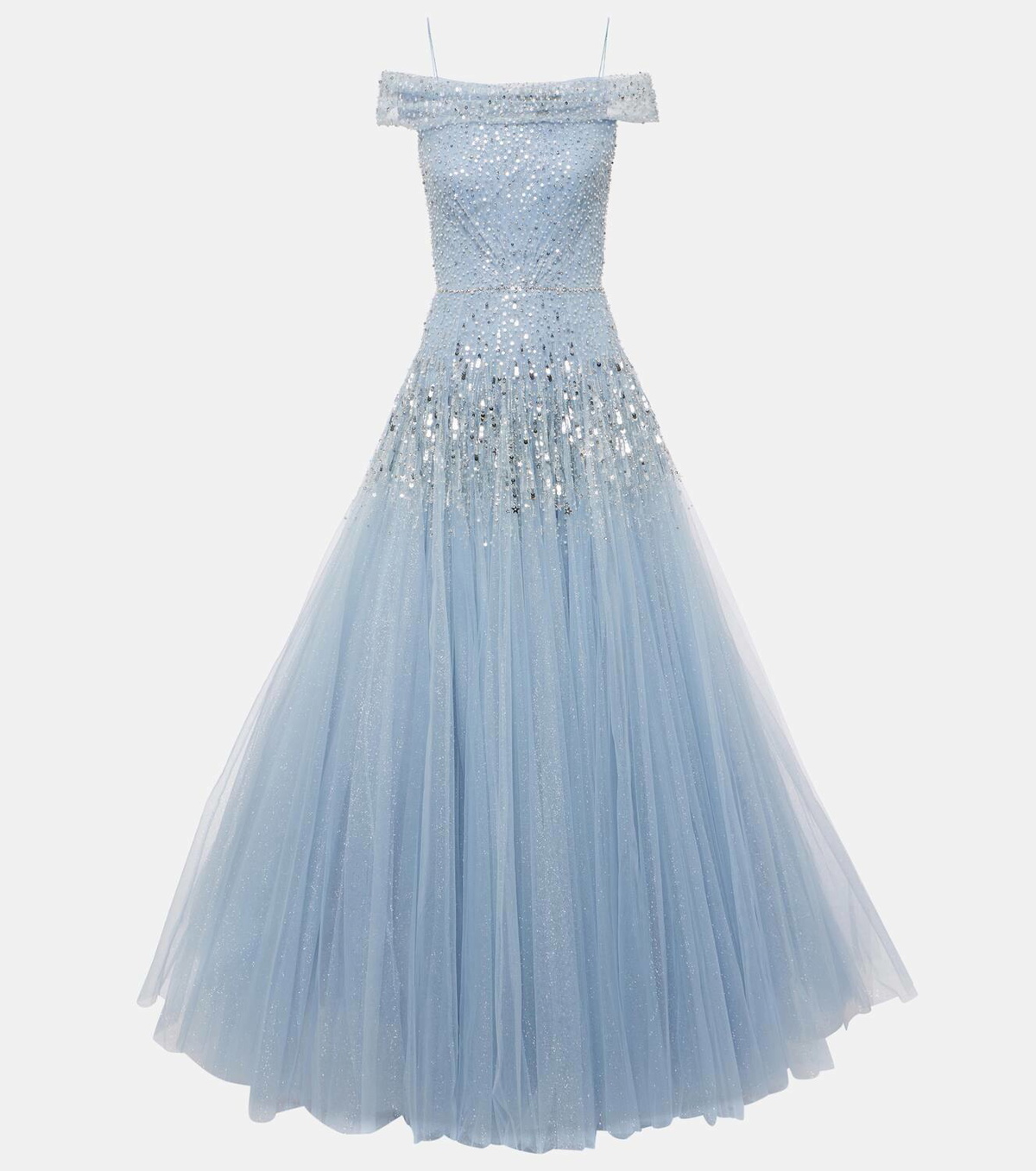jenny packham light blue dress Jenny Packham Sirena embellished tulle gown Jenny Packham