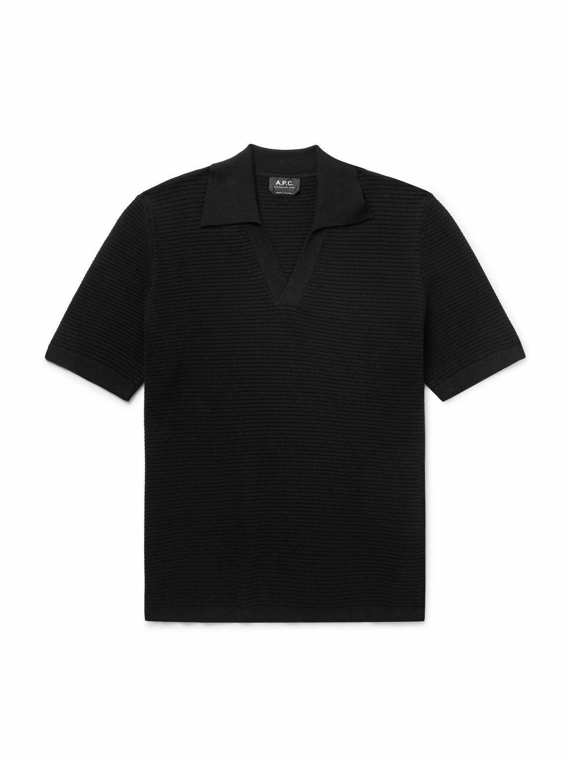 ★A.P.C.★ Carter Logo Regular Fit Short Sleeve Polo Shirt W Carter polo shirt | Solid-color organic cotton piqué