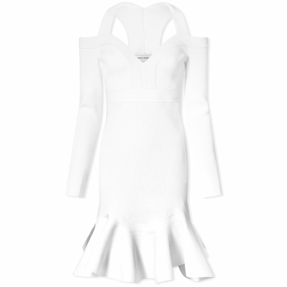 alexander mcqueen white mini dress Alexander McQueen Crew Neck Mini Dress - White Dresses, Clothing -  ALE245267