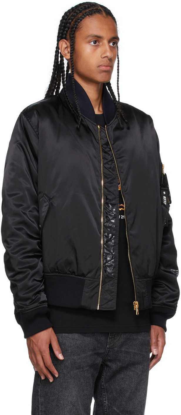 Moncler black shop bomber jacket