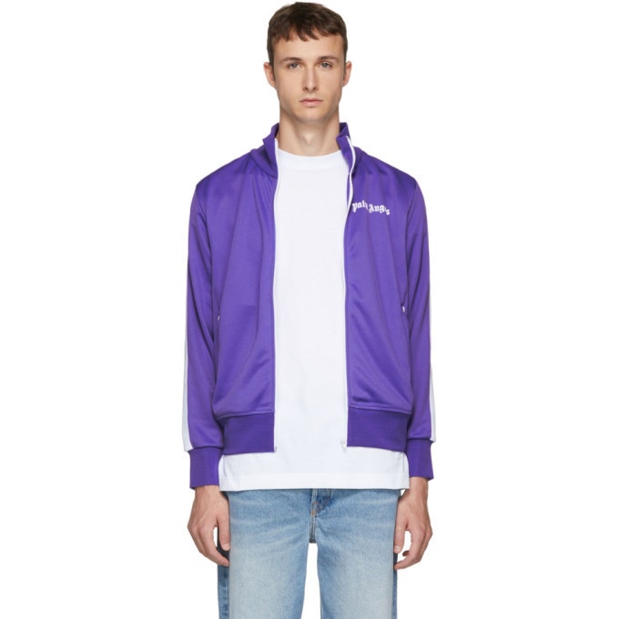 Photo: Palm Angels Purple and White Classic Track Jacket