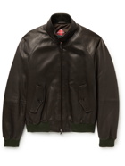 Baracuta - G9 Leather Harrington Jacket - Green
