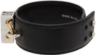 Givenchy Black Leather Lock Bracelet