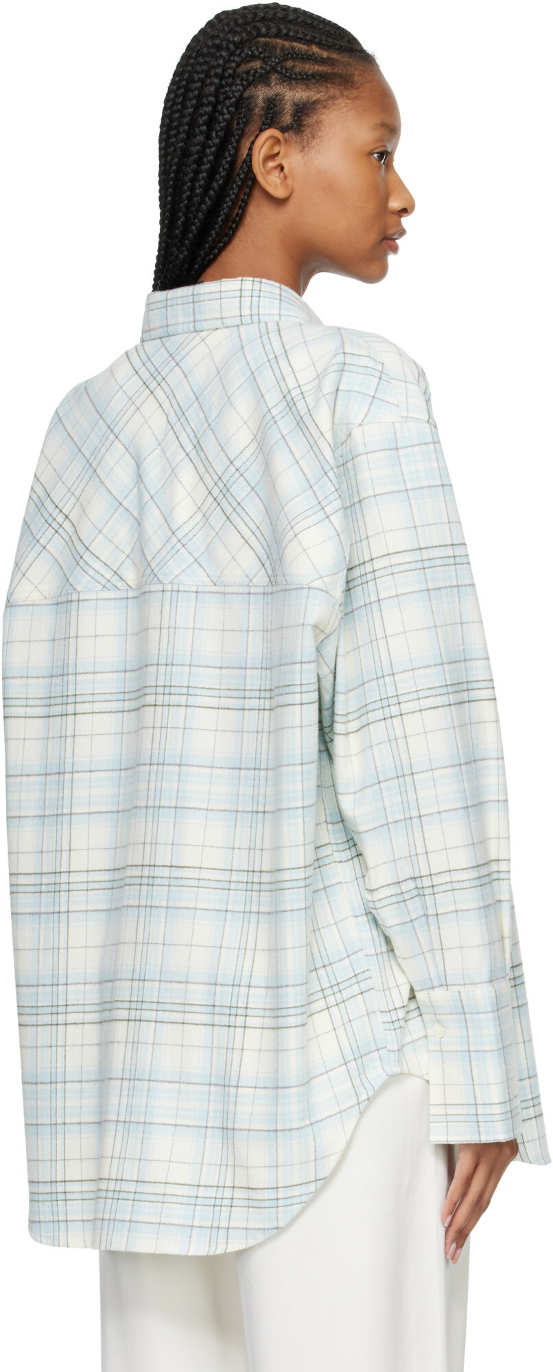 Róhe Blue Flannel Check Shirt