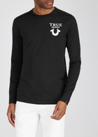 True Religion Black Logo-print Cotton top