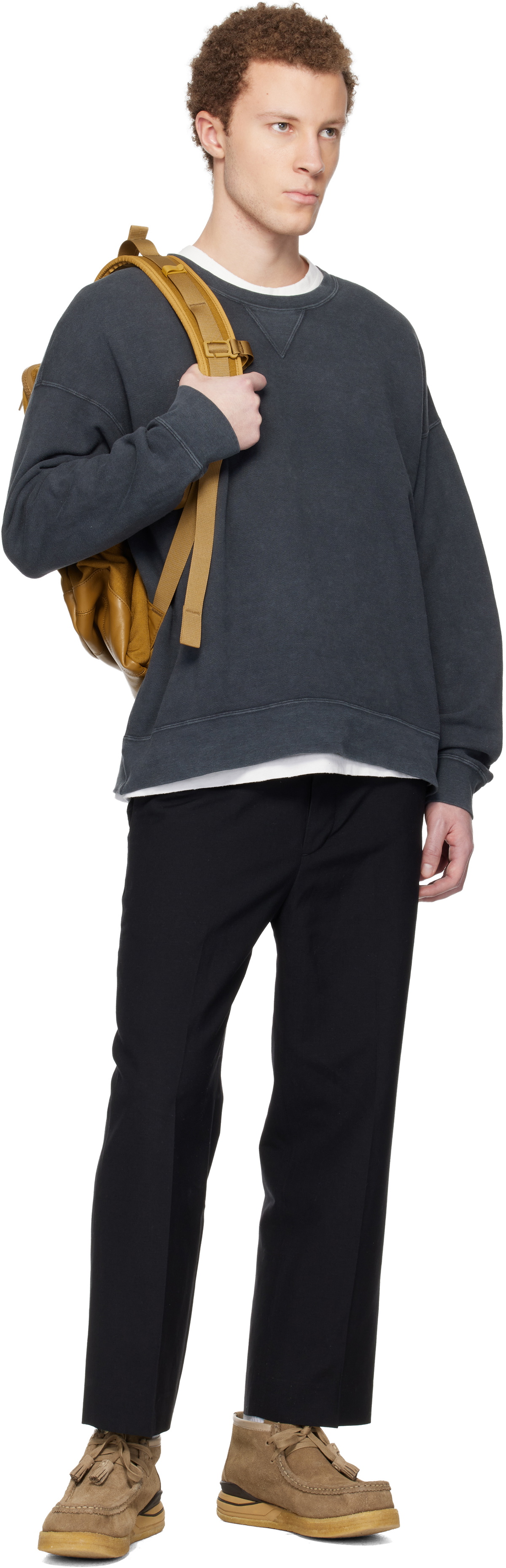 visvim Black Jumbo SB L/S DMGD Sweatshirt