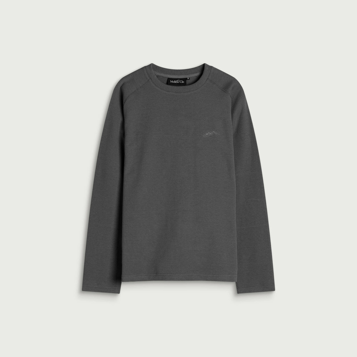 Mellow Clo Men's Everyday Waffle Longsleeve Top in Onyx Grey