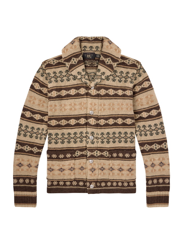 Photo: RRL - Linen, Silk and Wool-Blend Jacquard Cardigan - Brown
