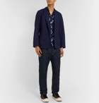 Blue Blue Japan - Navy Embroidered Cotton Blazer - Blue