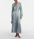Altuzarra Monti floral pleated midi skirt