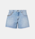 Area Embellished denim shorts