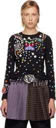 Chopova Lowena Black Night Defunct Beaded Jersey T-shirt