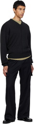 N.Hoolywood Black Wide Easy Cargo Pants