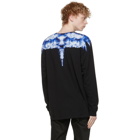 Marcelo Burlon County of Milan Black and Blue Wings Long Sleeve T-Shirt