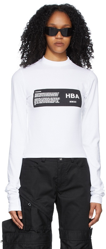 Photo: Hood by Air White Logo Long Sleeve T-Shirt