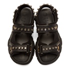 Gucci Black Studded Aguru Sandals