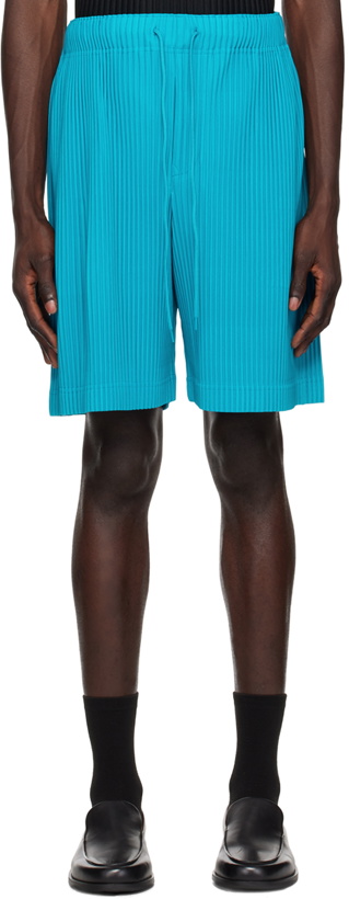 Photo: HOMME PLISSÉ ISSEY MIYAKE Blue Colorful Pleats Bottoms Shorts