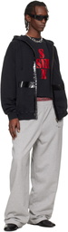 VETEMENTS Black Taped Zip-Up Hoodie