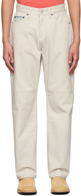 Photo: Our Legacy Beige Formal Rider Cut Jeans