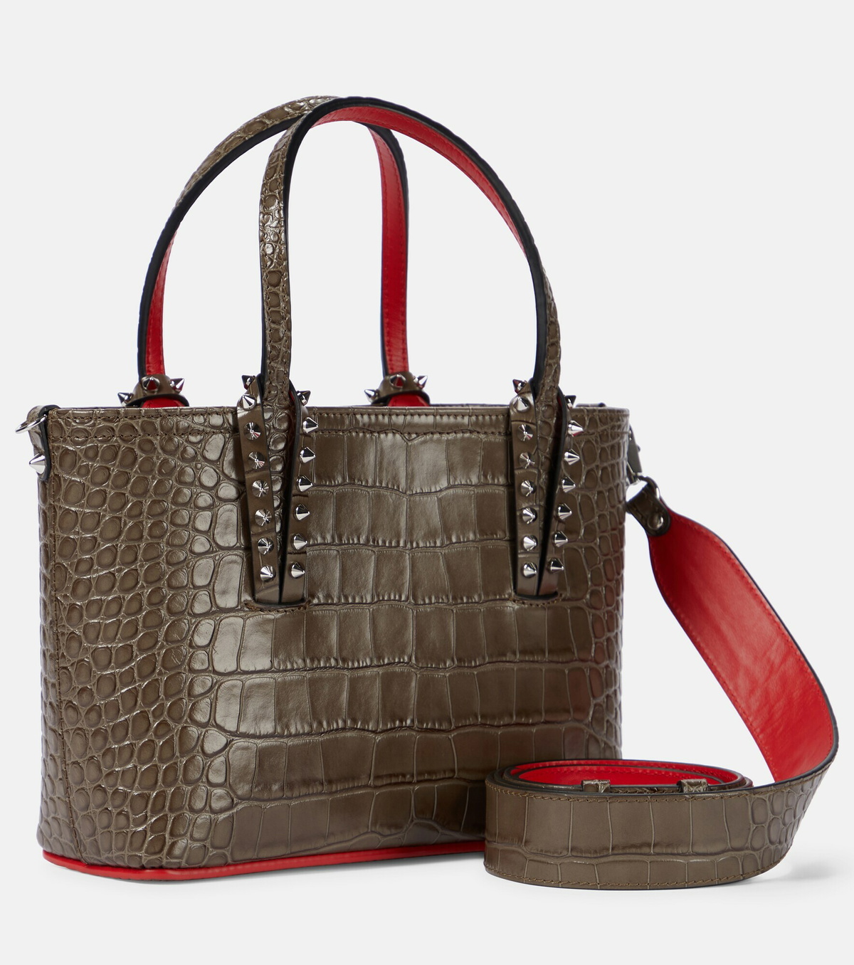 Christian cabata mini バッグ Cabata mini - Tote bag - Calf leather and spikes - Leche