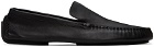 The Row Black Lucca Slip-On Loafers