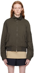 Wooyoungmi Khaki Cropped Harrington Jacket