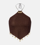 Oséree Lumière beaded halterneck top