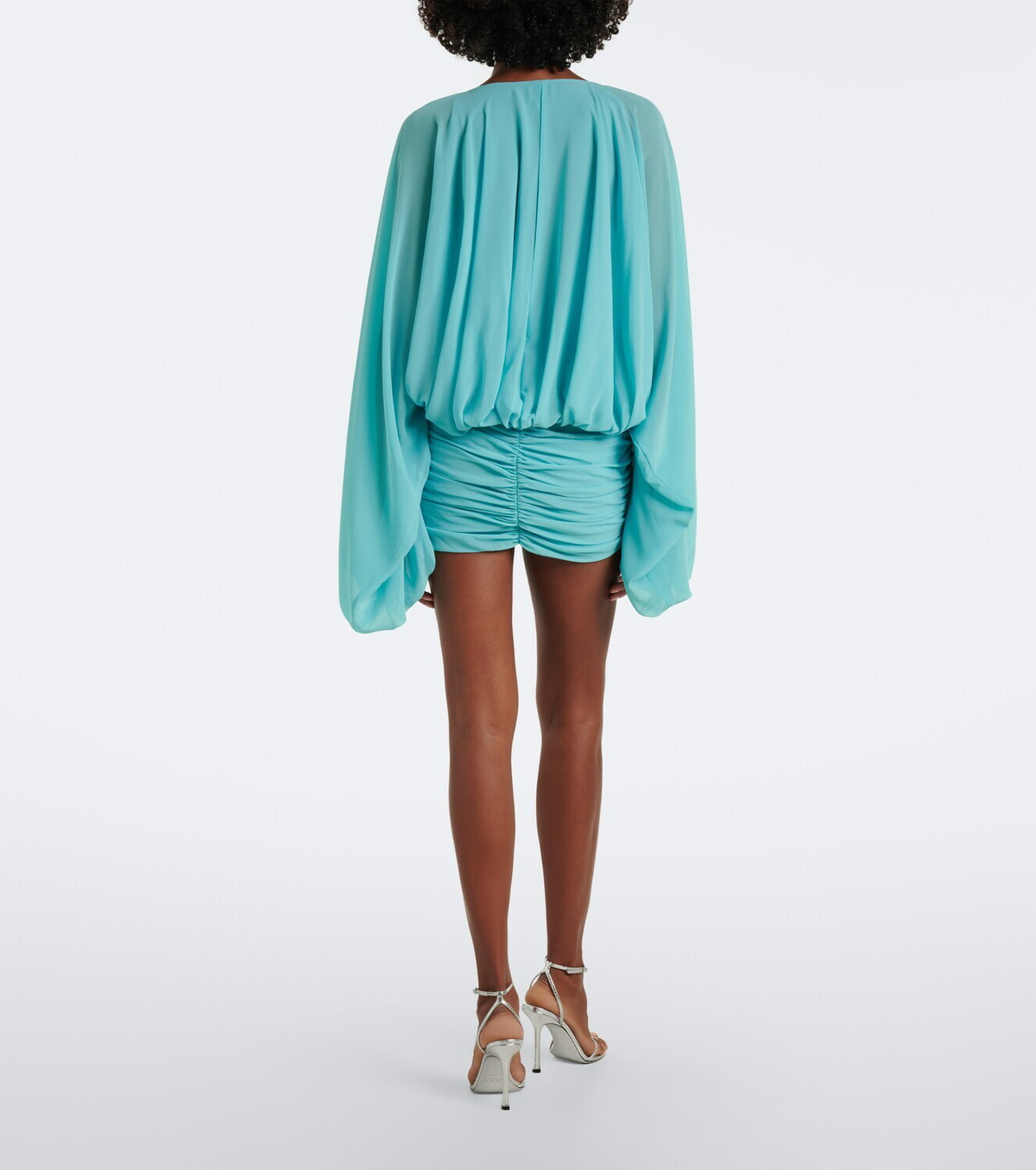 De La Vali Eulalia gathered chiffon minidress