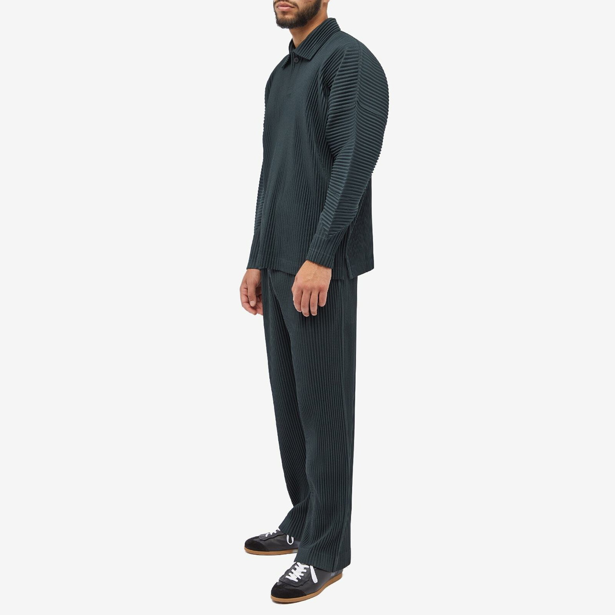 Homme Plissé Issey Miyake Men's Pleated Straight Leg Pant in Dark
