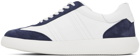 Brioni White & Navy Suede And Calf Leather Sneakers