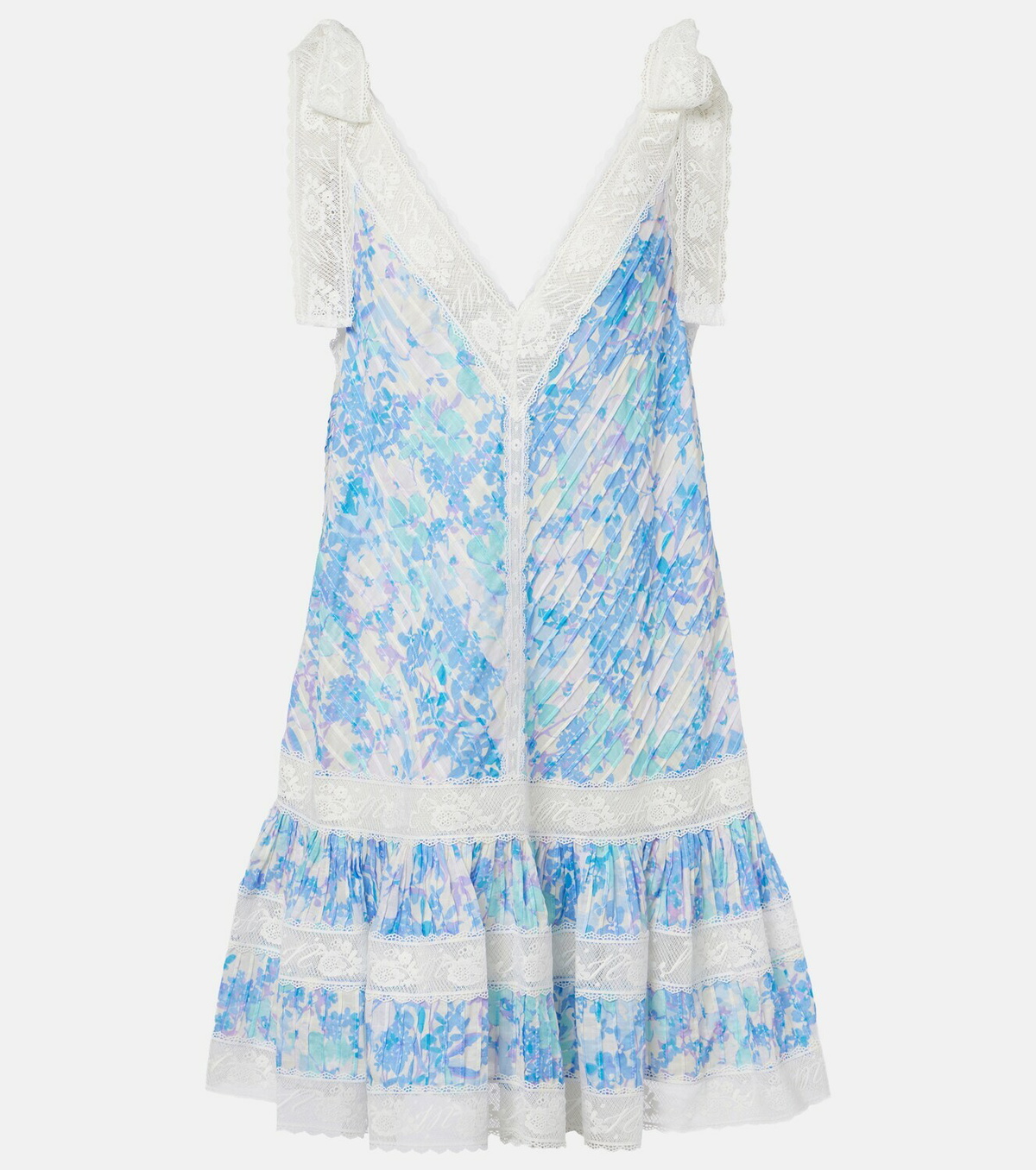 Zimmermann Solstice Lantern floral cotton minidress