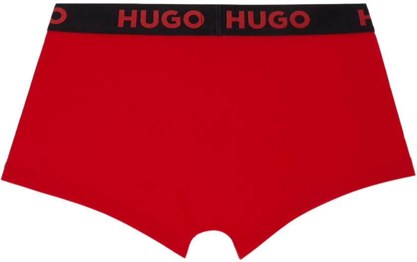 Hugo Three-Pack Black Jacquard-Logo Boxers
