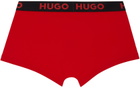 Hugo Three-Pack Black Jacquard-Logo Boxers