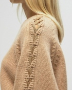 ROTATE Birger Christensen KNIT LACING JUMPER Beige Womens Pullover