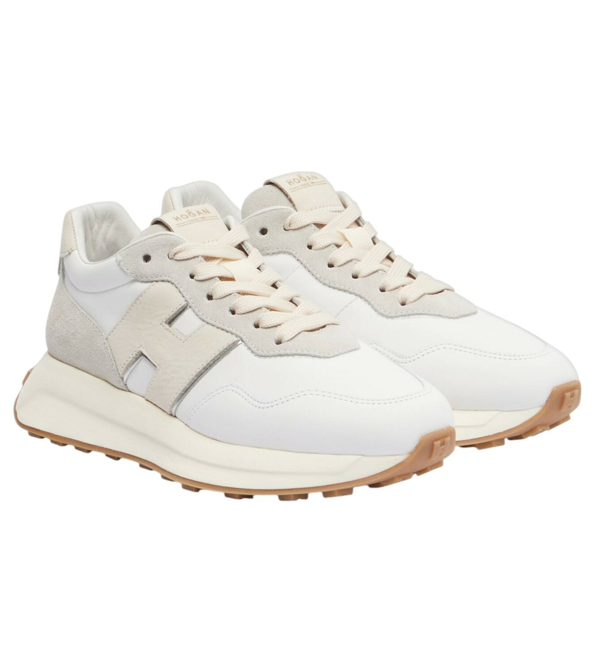 スニーカー HOGAN H669 leather sneakers with oversize sole Hogan H669 Leather Sneakers With Oversize Sole In White