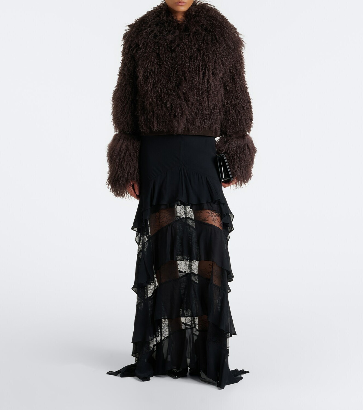 De La Vali Vespera suede-trimmed shearling jacket