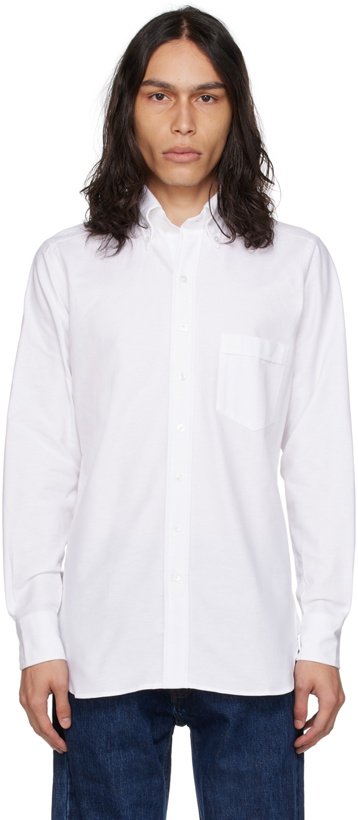 Photo: Drake's White Spread Collar Shirt