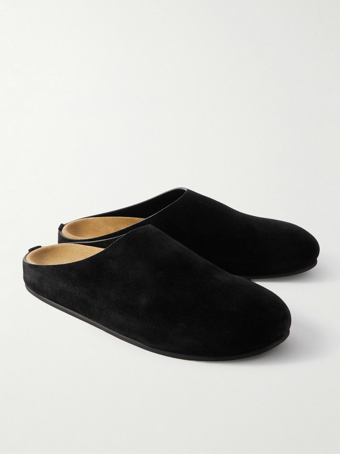 The Row - Hugo Suede Mules - Black