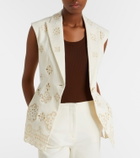 Veronica Beard Townes eyelet cotton twill vest