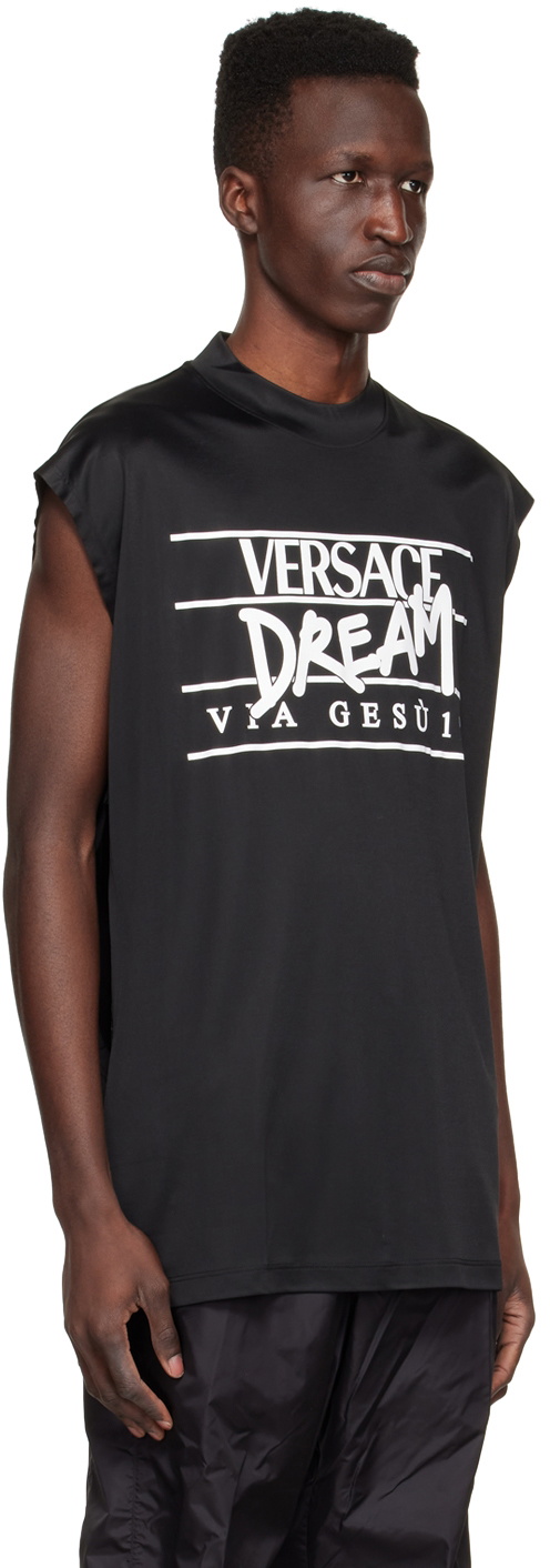 Versace - Greca Lace Tank Top in Black Versace