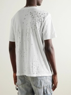 AMIRI - Shotgun Logo-Print Distressed Cotton-Jersey T-Shirt - White