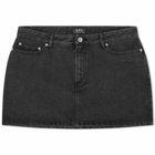 A.P.C. Women's Mini Denim Skirt in Washed Black