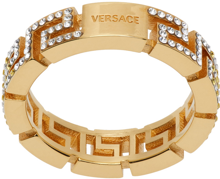 Photo: Versace Gold Greca Crystal Ring