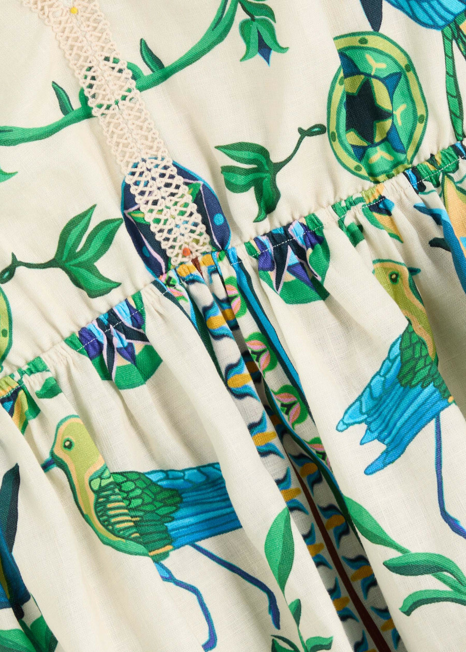 Lug Von Siga Victoria Printed Linen Blouse Green