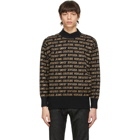 Versace Jeans Couture Black Logo Pattern Sweater